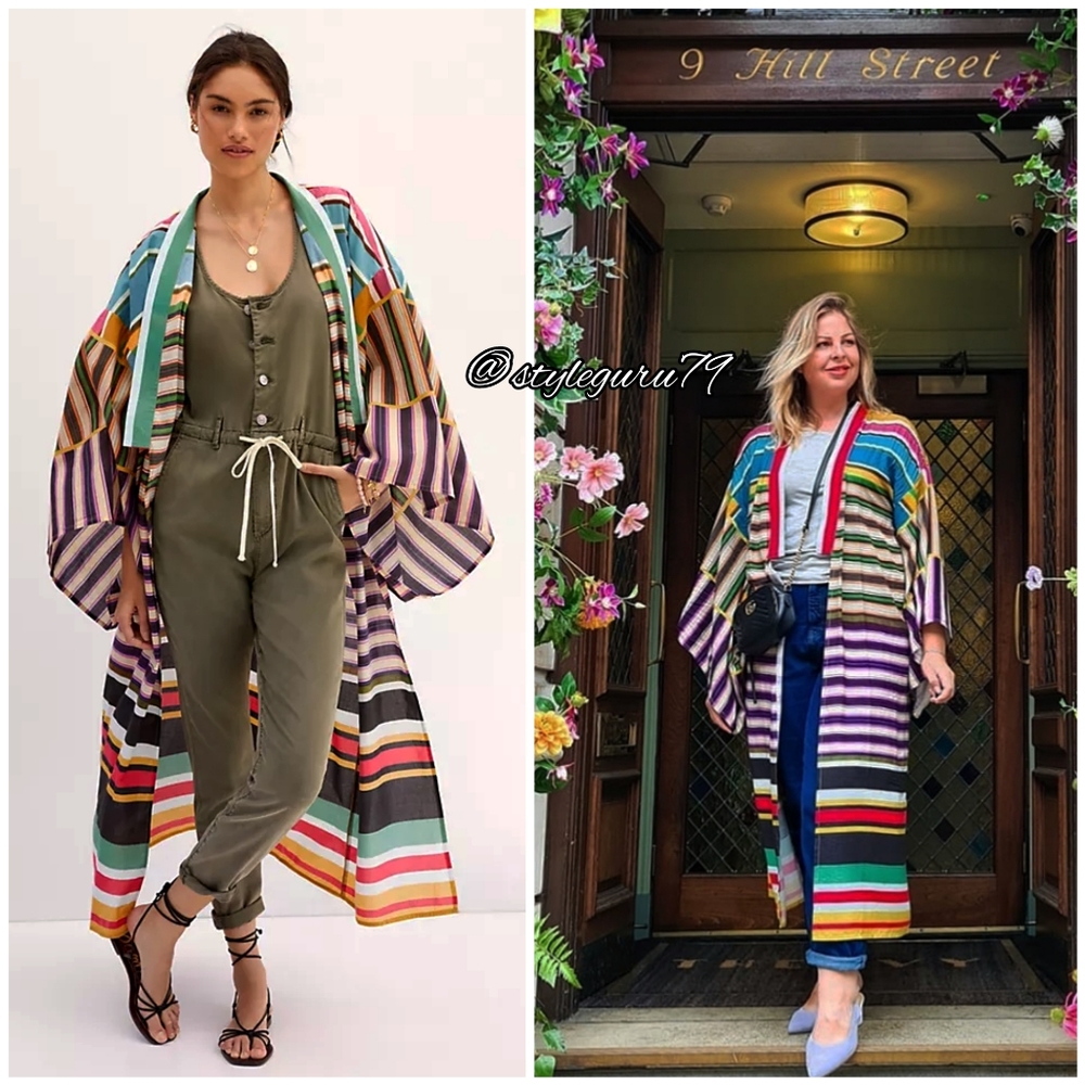 NWT, Anthropologie, Striped Multi Colored Kimono